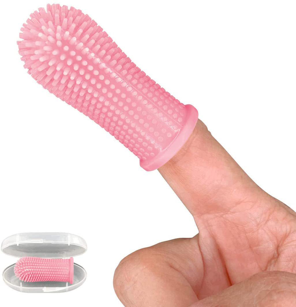 Silicone Dog Finger Toothbrush with Storage Case