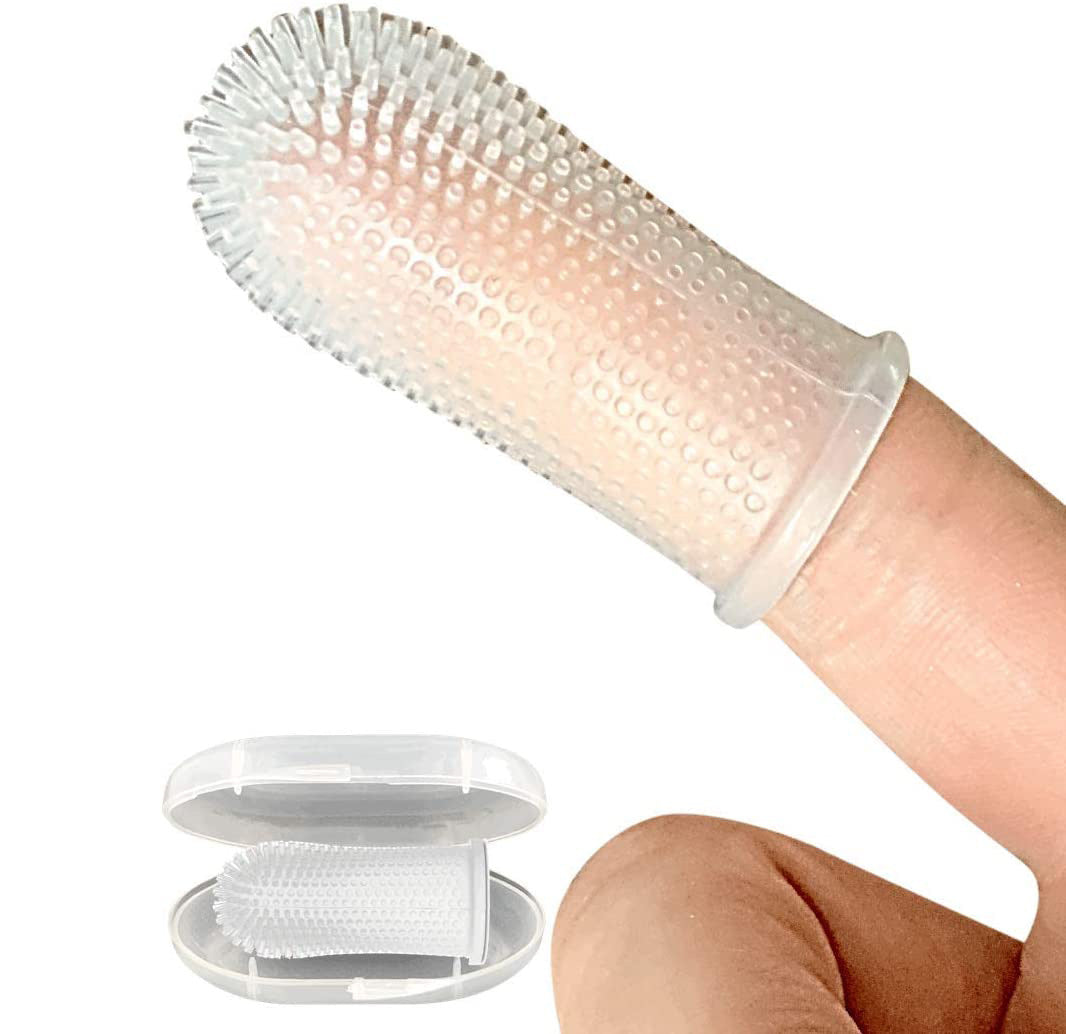 Silicone Dog Finger Toothbrush with Storage Case
