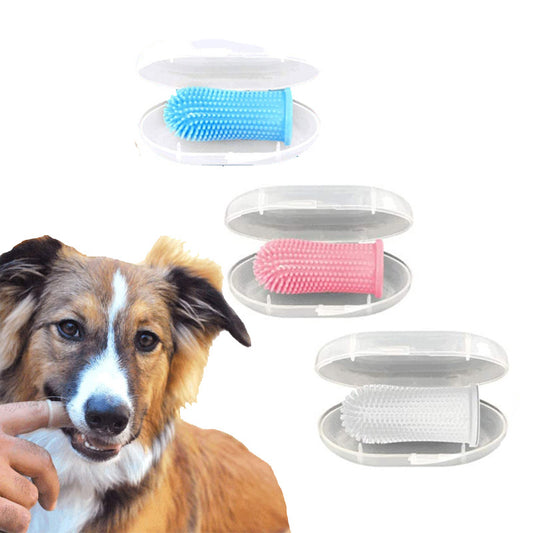 Silicone Dog Finger Toothbrush with Storage Case
