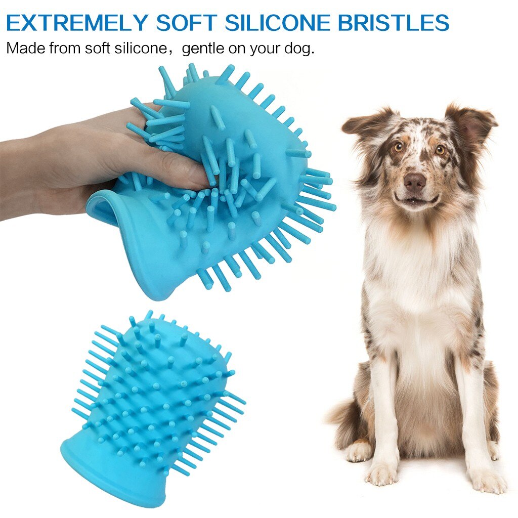2-in-1 Dog Paw Cleaner & Grooming Brush