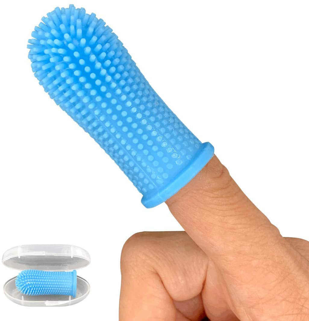 Silicone Dog Finger Toothbrush with Storage Case