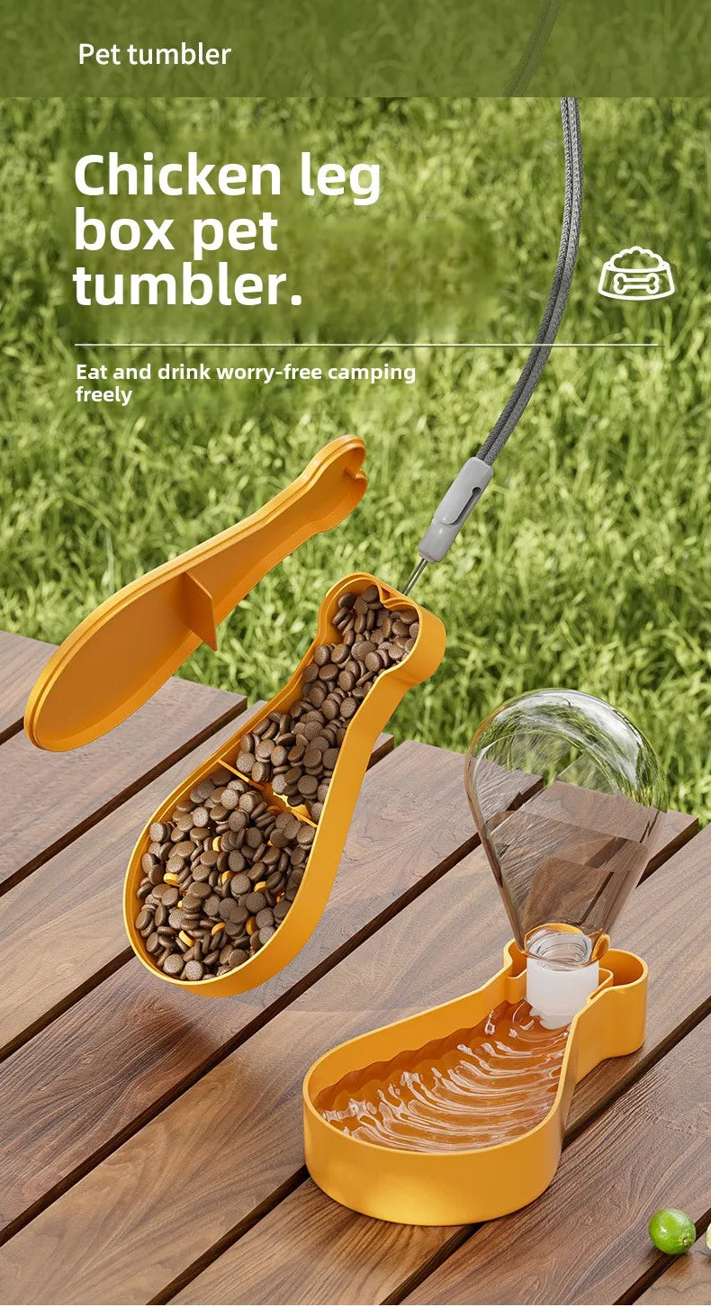 2-in-1 Portable Dog Water & Food Travel Bottle